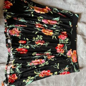 Torrid Black Floral Skirt